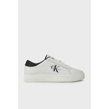 Calvin Klein Logolu Deri Sneaker Ayakkabı YM0YM0086401W Erkek Ayakkabı YM0YM00864 01W - Siyah - Beyaz