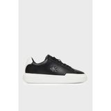 Calvin Klein Logolu Deri Sneaker Ayakkabı YW0YW0194706W Bayan Ayakkabı YW0YW01947 06W - 2J9-Siyah
