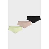 Calvin Klein Logolu Dikişsiz 3 Pack Külot 000QD3559EWAO Bayan Külot 000QD3559E Wao - XS - Siyah - Bej