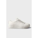 Calvin Klein Logolu Içi Kürklü Deri Sneaker Ayakkabı HW0HW03235YBJ Kadın Ayakkabı HW0HW03235 Ybj - Krem