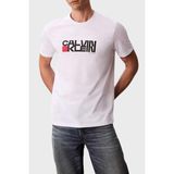Calvin Klein Logolu Pamuklu Regular Fit Bisiklet Yaka T Shirt LV04RD814GYAA Erkek T Shirt LV04RD814G Yaa - Beyaz