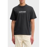 Calvin Klein Logolu Pamuklu Regular Fit Bisiklet Yaka T Shirt LV04RE833G8MN Erkek T Shirt LV04RE833G 8mn - Gri