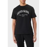 Calvin Klein Logolu Pamuklu Regular Fit Bisiklet Yaka T Shirt LV04RF820GUB1 Erkek T Shirt LV04RF820G Ub1 - Siyah - XS