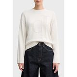 Calvin Klein Logolu Pamuklu Relaxed Fit Bisiklet Yaka Örme Kazak LV047D304G67U Bayan Kazak LV047D304G 67U - Gri - XS