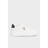 Calvin Klein Logolu Platform Topuk Deri Sneaker Ayakkabı YW0YW0143101W Kadın Ayakkabı YW0YW01431 01W - Beyaz - Siyah
