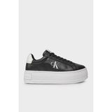 Calvin Klein Logolu Platform Topuk Deri Sneaker Ayakkabı YW0YW014310GM Kadın Ayakkabı YW0YW01431 0gm - Beyaz - Siyah