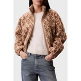 Calvin Klein Logolu Relaxed Fit Dik Yaka Peluş Ceket LV144E226GK2U Bayan Ceket LV144E226G K2U - M - Sütlü Kahve
