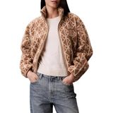 Calvin Klein Logolu Relaxed Fit Dik Yaka Peluş Ceket LV144E226GK2U Bayan CEKET LV144E226G K2U