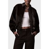 Calvin Klein Logolu Relaxed Fit Klasik Yaka Bomber Ceket LV047E508GUB1 Bayan Ceket LV047E508G Ub1 - Siyah