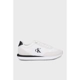 Calvin Klein Logolu Süet Detaylı Sneaker Ayakkabı YW0YW0199001W Bayan Ayakkabı YW0YW01990 01W - Beyaz