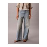 Calvin Klein LOW RISE LOGO TAPE MAVİ KADIN BAGGY JEAN PANTOLON
