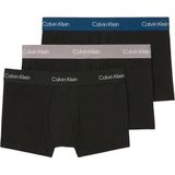 Calvin Klein Low Rise Trunk 3Pk Erkek Boxer, BLACK W CLASSIC BLUE WB/BLACK W PO, S