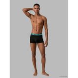 Calvin Klein Low Rise Trunk 3Pk Erkek Boxer, BLACK W DRIFTWOOD WB/MOONLIGHT BLU, S