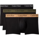Calvin Klein Low Rise Trunk 3pk Erkek Düşük Bel Boxer BLACK W/BRONZE FLASH WB/Black/Oliv M