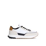 Calvin Klein Low Top Lace Up Sneaker, 43, HM0HM01714, Stony Beige/White/Dried Oregano, Erkek