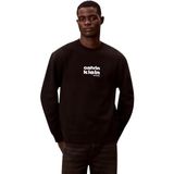 Calvin Klein Ls 350Fleece Retro Graphic Crewn Sweatshirt, L, LV04LE250GUB1, Siyah, erkek