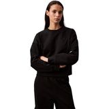 Calvin Klein LS ARCHIVE LOGO FRENCH TERRY RLX Kadın Sweatshirt, Black, L