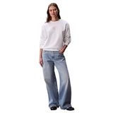 Calvin Klein ls ck foil crew sweatshirt Kadın Sweatshirts bright white S