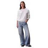 Calvin Klein ls ck foil crew sweatshirt Kadın Sweatshirts bright white XS