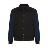 Calvin Klein Ls Cotton Nylon Varsity Bomber Erkek Mont, Siyah, 2XL