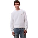 Calvin Klein LS EU 350TERRY BADGE CREWNECK SW Erkek Sweatshirt, Bright White, L