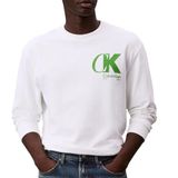 Calvin Klein Ls Eu 350Terry Ck Overlap Graphi Erkek Sweatshirt,Beyaz L
