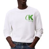 Calvin Klein Ls Eu 350Terry Ck Overlap Graphi Sweatshirt, M, LV04LD243G, Beyaz, erkek