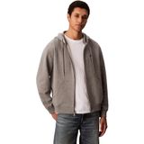 Calvin Klein Ls EU 350terry Monogram Fz Hoodi Lv04rd240g erkek sweatshirt, Gri (Med Grey Htr), S