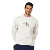 Calvin Klein Ls Eu 350Terry Monologo Cn Swtsh Erkek Sweatshirt, Beyaz, L