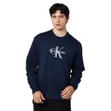 Calvin Klein Ls Eu 350Terry Monologo Cn Swtsh Erkek Sweatshirt, Mavi, S
