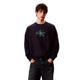 Calvin Klein Ls Eu 350Terry Monologo Cn Swtsh Erkek Sweatshirt, Mavi, Xl