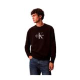 Calvin Klein Ls Eu 350Terry Monologo Cn Swtsh Erkek Sweatshirt, Siyah, M