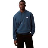 Calvin Klein LS EU BADGE 350TERRY HOODIE Erkek Sweatshirt, Navy Teal, S