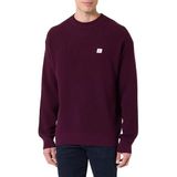 Calvin Klein LS EZ COTTON WAFFLE CRWNK SWTR 9 Erkek Kazak, Passion Plum, M