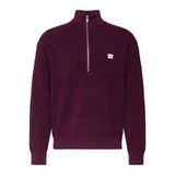 Calvin Klein LS EZ COTTON WAFFLE QUARTER ZIP Erkek Bordo Sweatshirt