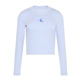 Calvin Klein LS MONOLOGO BABY TEE Kadın Mavi Uzun Kollu T-Shirt