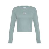 Calvin Klein LS MONOLOGO BABY TEE Kadın Turkuaz Uzun Kollu T-Shirt