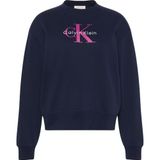 Calvin Klein ls monologo french terry rlxd cn Kadın Sweatshirt Dark Sapphire XS