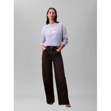 Calvin Klein LS MONOLOGO FRENCH TERRY RLXD CR Kadın Sweatshirt, Casual Blue, M