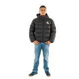 Calvin Klein Ls Nylon Monogram Puffer Jkt Erkek Ceket, Siyah, Xl