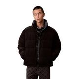 Calvin Klein LS Nylon Reversible Aop Down Puf Erkek Şişme Mont, Siyah, XL