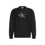 Calvin Klein Ls Premium Terry Monologo Cn Bisiklet Yaka Sweatshirt, XL, LV04RD234G, Black, erkek