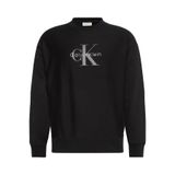 Calvin Klein Ls Premium Terry Monologo Cn Erkek Bisiklet Yaka Sweatshirt Siyah