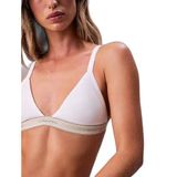 Calvin Klein LV00QF8369 Logolu Elastik Bantlı Triangle Beyaz Sütyen