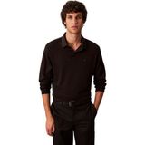 Calvin Klein LV040EM909 Ls Supima Cotton Solid Erkek Polo Tişört - Siyah - 2XL