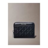 Calvin Klein LV04F1081G-UB1 Amblemli Tamamı Baskılı Kabartmalı Fermuarlı Kadın Siyah Cüzdan