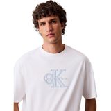 Calvin Klein LV04RF819G Elevated Monologo Erkek Tişört - Beyaz - S