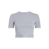 Calvin Klein LVGWS5K144P7A-MDRN Gri Yuvarlak Yaka Crop Düz Kadın T-Shirt
