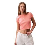 Calvin Klein MONOGRAM BABY TEE Kadın Pembe T-Shirt LV047AB802-VDW, Turuncu, S