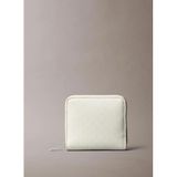 Calvin Klein Monogram Desenli Fermuarlı Cüzdan Krem, Medium, LV04F1089G, LILY WHITE AOP, kadın